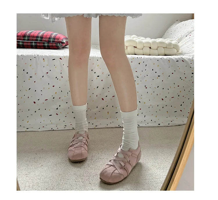 Leisure Sports Flat Shoes Women 2025 New Spring Retro All-matching Yellow Soft Soleplate Shoes - AMULET RING STORE