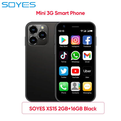 SOYES XS16/XS15 Mini Android Smartphone 3G/4G Network 2GB RAM 16GB ROM 3" Display 5MP Camera Dual SIM With Play Store WhatsAPP - AMULET RING STORE