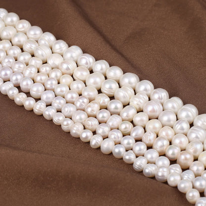 Natural Freshwater Pearl Beads Rice Round Shape Isolation Loose Beaded for Jewelry Making DIY Bracelet Necklace Accessories Gift - AMULET RING STORE
