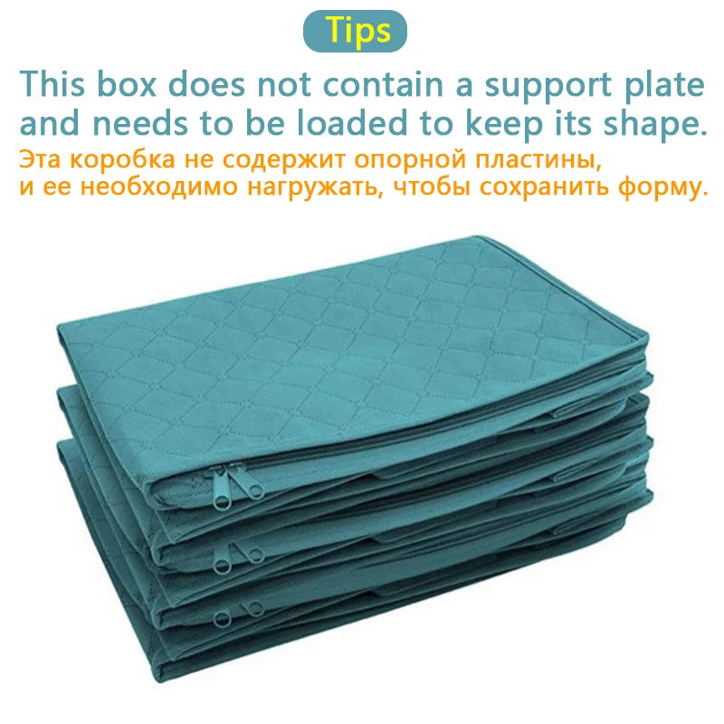 1Piece Large Storage Box Zipper Cover Window Folding Organizer Bedroom Shelf Wardrobe Cloth Toy Fabric Foldable Box For Objects - AMULET RING STORE