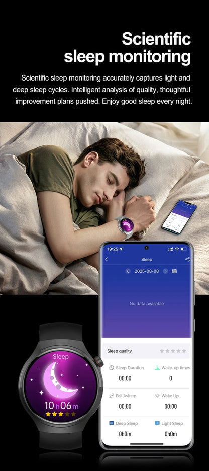 2025 New For HUAWEI GT Series Smart Watch Men AMOLED Screen Heart Rate Health Monitoring Bluetooth Call Business Smartwatch Man