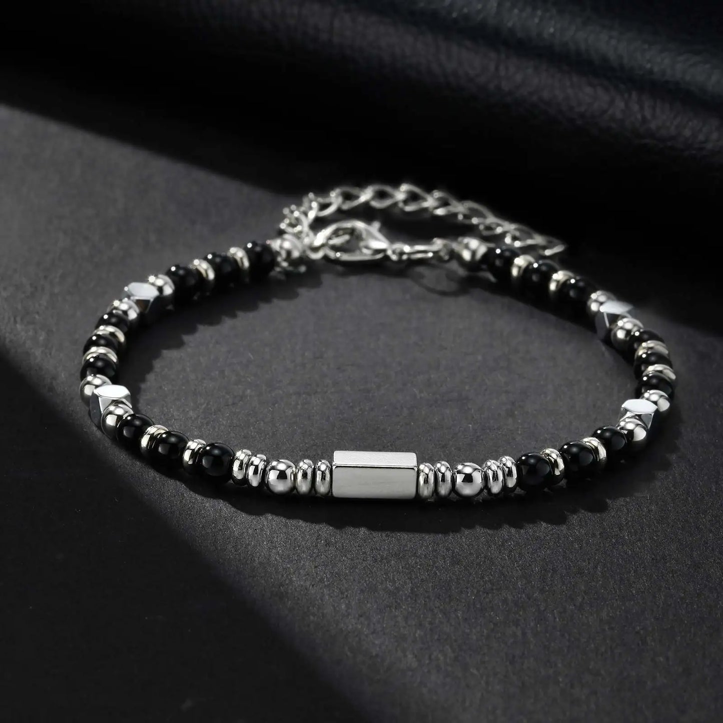 Trendy Unique Natural Stone Beaded Bracelet, Stainless Steel Chain Wristband Bracelet, Classic Tiger Eye Stone Jewelry for Men