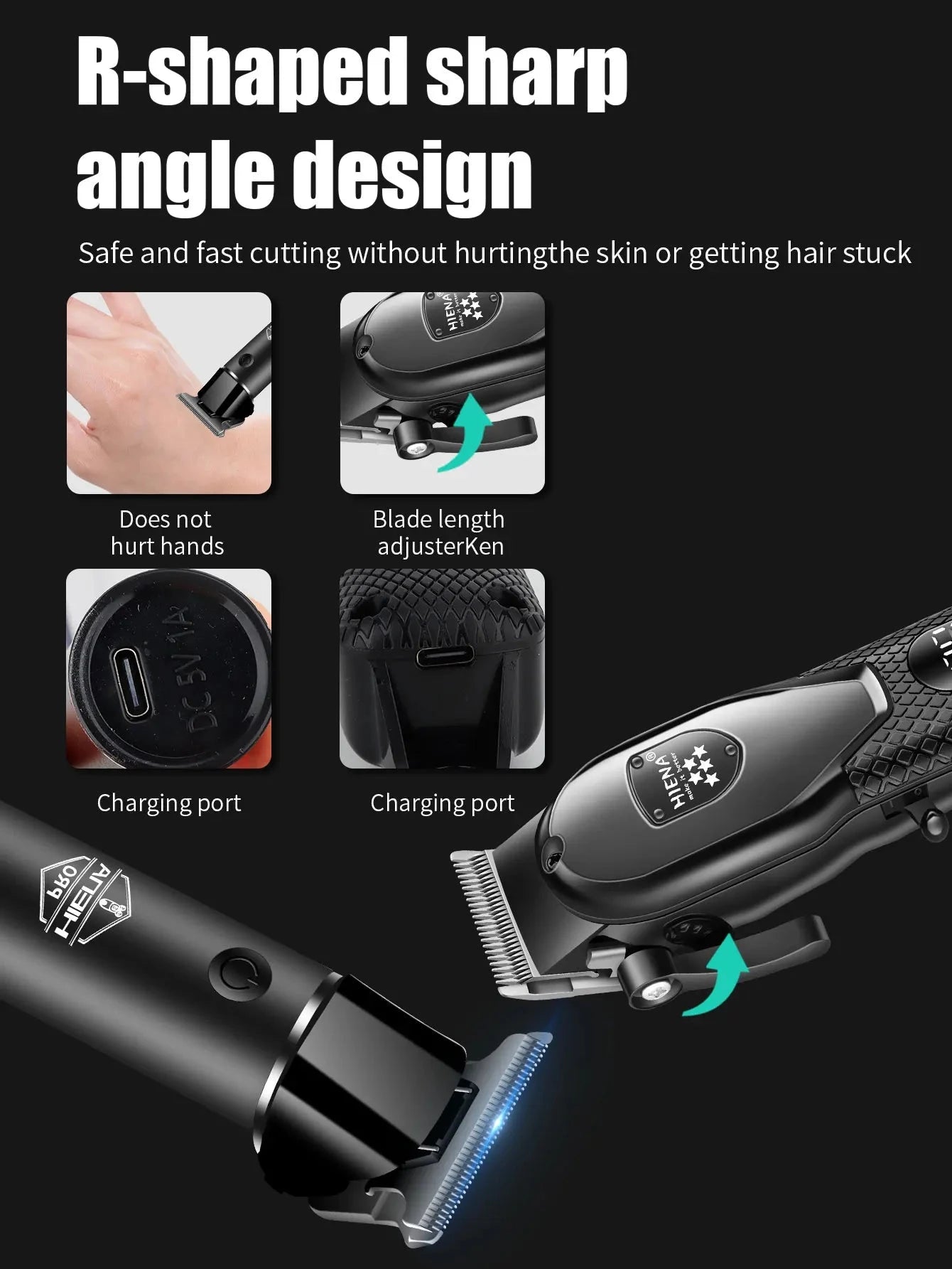 hiena Hair Clipper Kit for Men Electric Shaver Hair Trimmer Professional Cutting Machine Hair Trimmer with LCD Digital Display - AMULET RING STORE