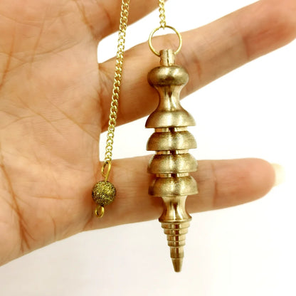 Bronze Metal Copper Spiritual Point Pendulum for Divination Healing Dowsing Wicca Balancing Pointed Cone Pendant Pendulum