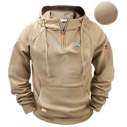 2025 Fashion Men multi-pocket zipper comfortable casual hoodie spring and autumn pullovers sweatshirts fitness hoodies