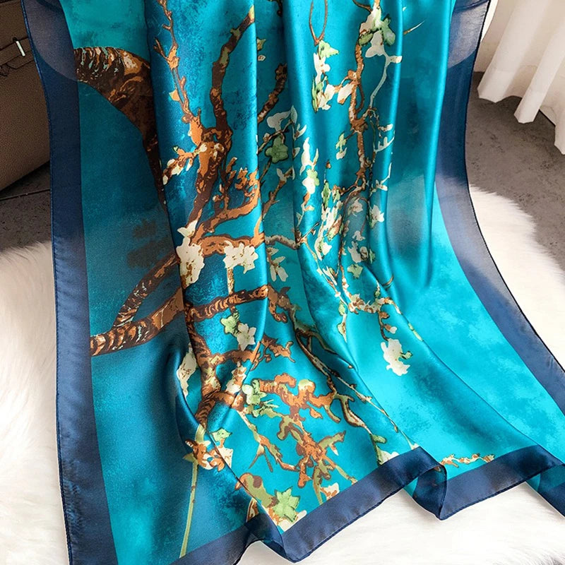 Spring Scarf Women's Luxury Design Polyester Material Smooth Scarf Soft Shawl Beach - AMULET RING STORE