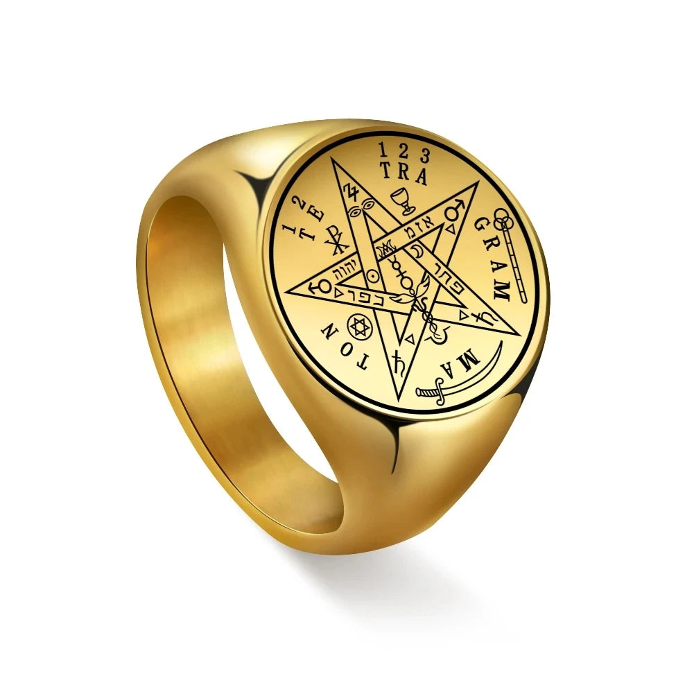 New 2025 Seal of The Seven Archangels Viking Ring Secret of Universe Rings for Men