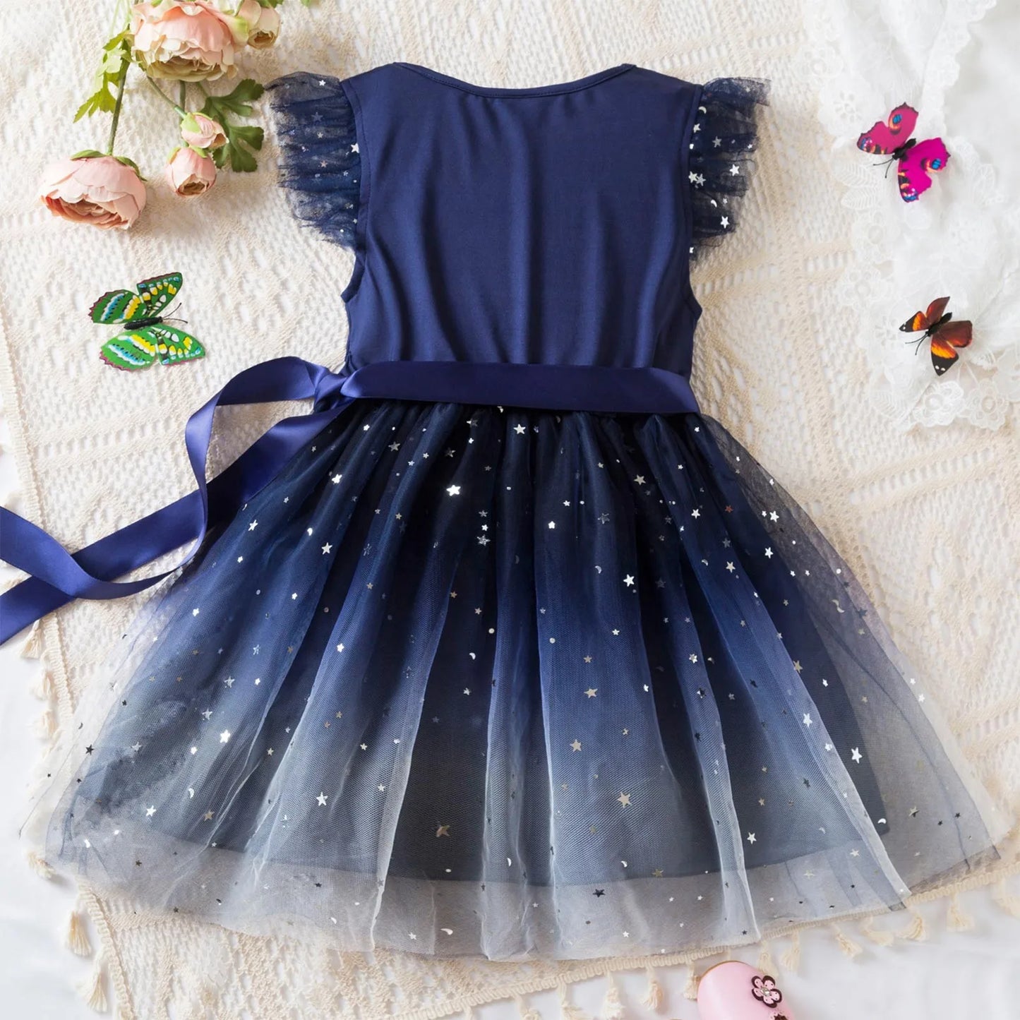 Princess Girls Cosplay Dress Clothes Kids Party Wedding Carnival Birthday Party Princess Evening Tutu Dresses Toddler 2-6Y