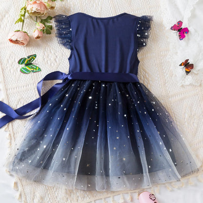 Princess Girls Cosplay Dress Clothes Kids Party Wedding Carnival Birthday Party Princess Evening Tutu Dresses Toddler 2-6Y