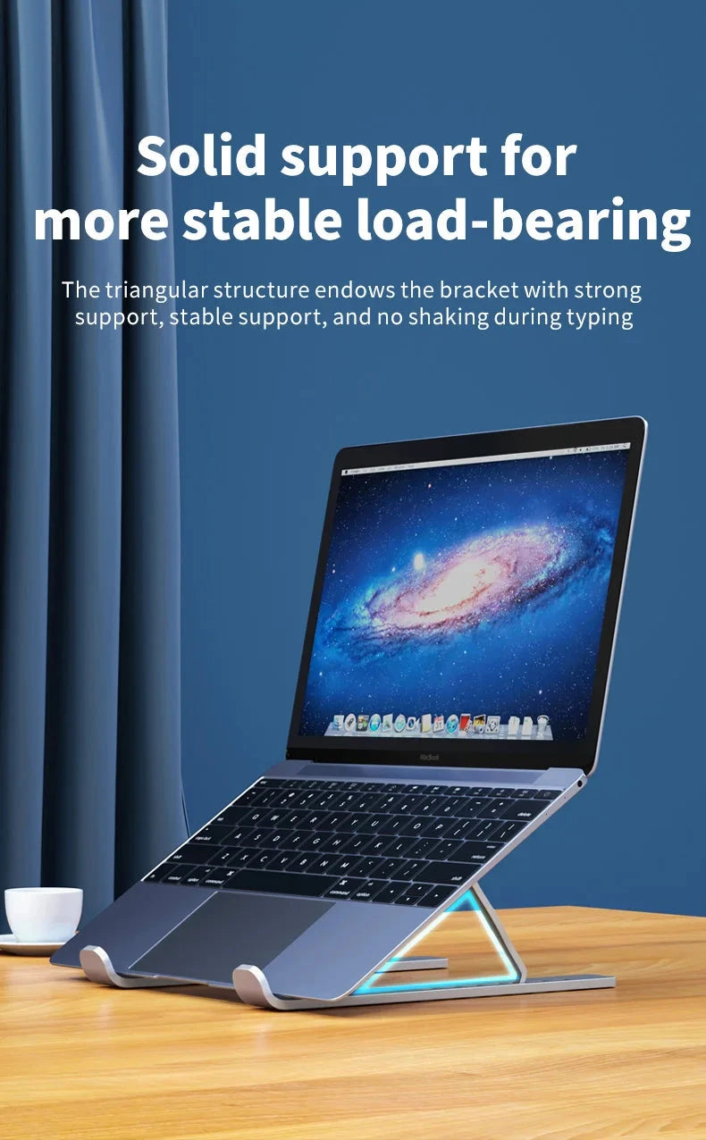 Metal Portable Foldable Laptop Stand Adjustable Notebook Holder Aluminum AD028 - AMULET RING STORE