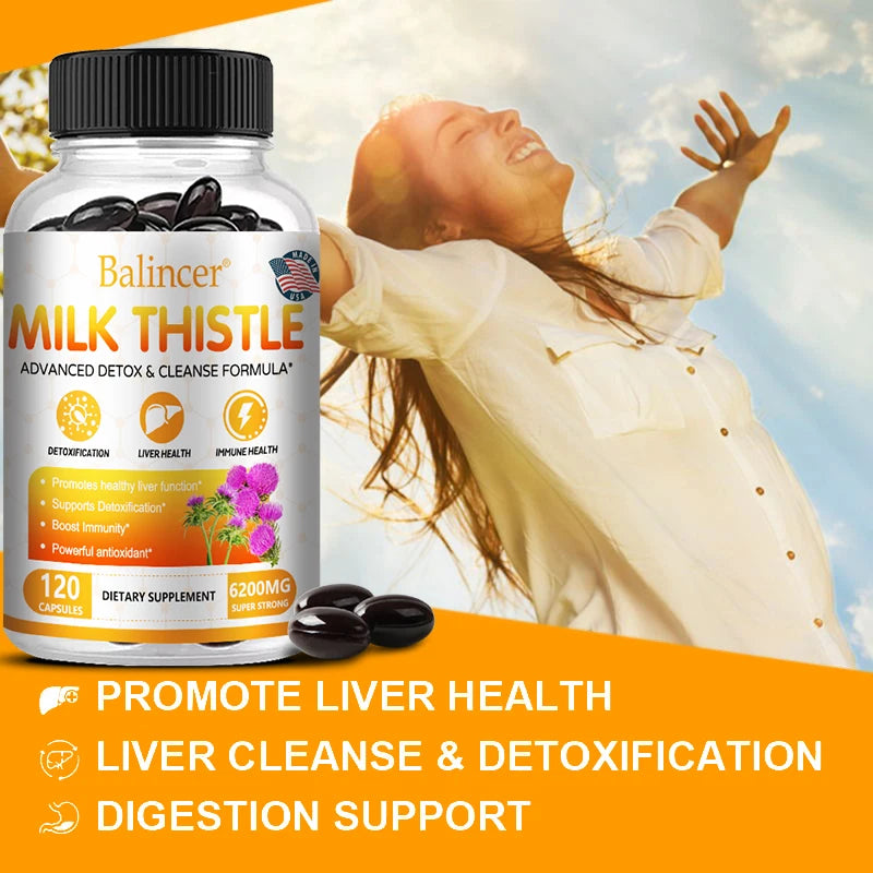 Liver Cleanse, Detox and Repair Support - Milk Thistle Liver Detox Formula with Dandelion Root, Artichoke Extract - AMULET RING STORE