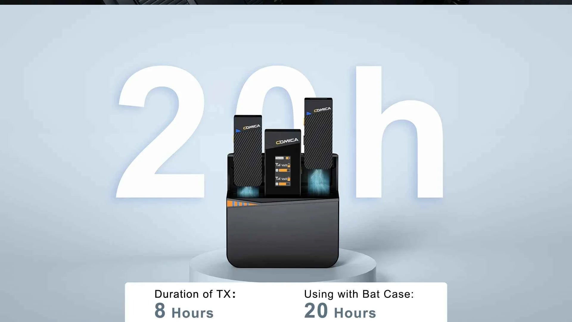 COMICA Vimo C 2.4G Mini Wireless Lapel Microphone with Charging Case, for Smartphone Camera Podcast Interview YouTube Facebook