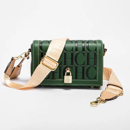 Fashion Design Model Metal Accessories Buckle Women's Shoulder Bag Luxury Brand 2025 Fashion Solid Colour Printed Head Bag