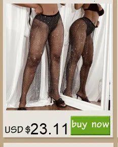 Sexy see through black rhinestone Crop Top Women 2025 Summer Sparkly fishnet beach Party Tank Top night club outfits Tops smock - AMULET RING STORE