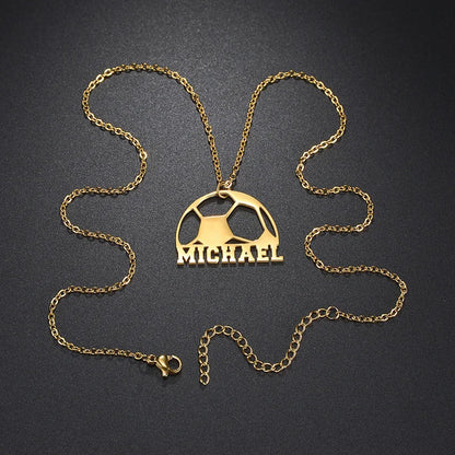 Custom Name Necklace Football Sports Style Personalized Men Customized Chains Stainless Steel For Male Jewelry Birthday Gifts