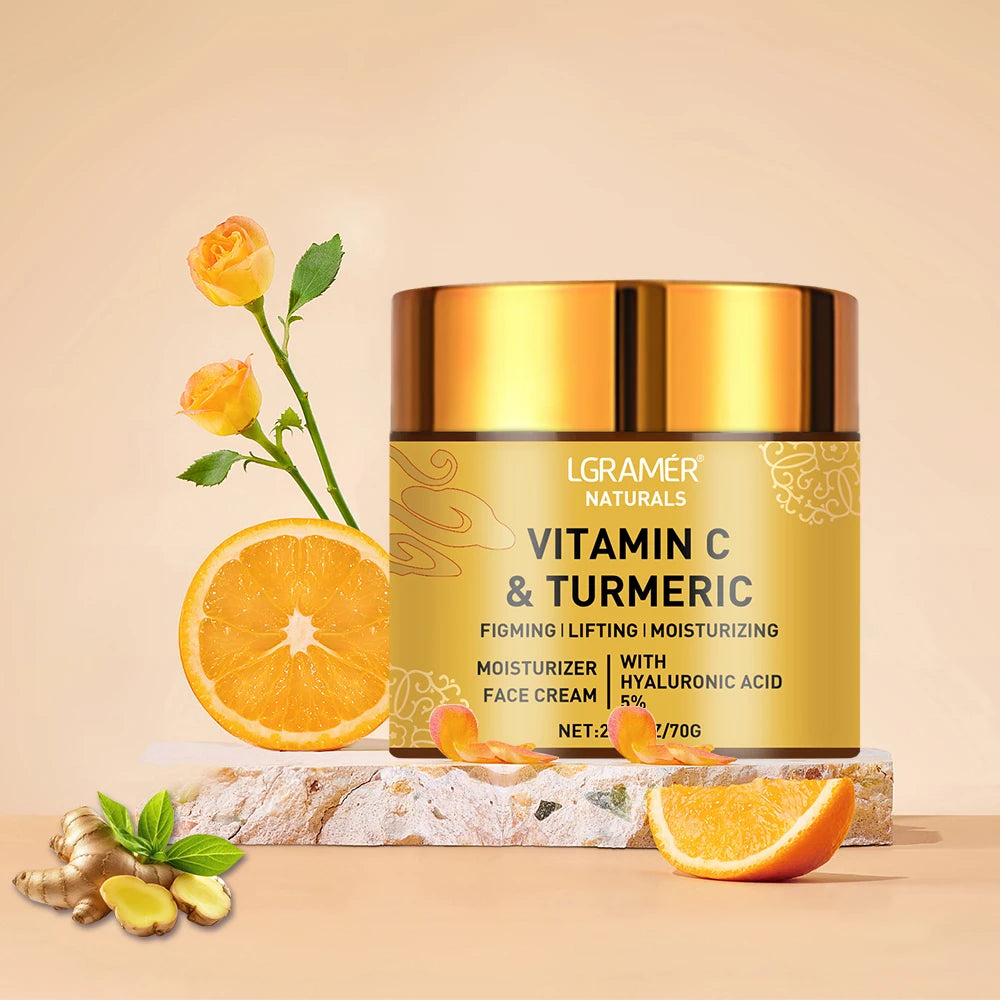 Turmeric Vitamin C Face cream Retinol Moisturizing Firming Hyaluronic Lightening Repairing Smooth Skincare Whitening Creams - AMULET RING STORE