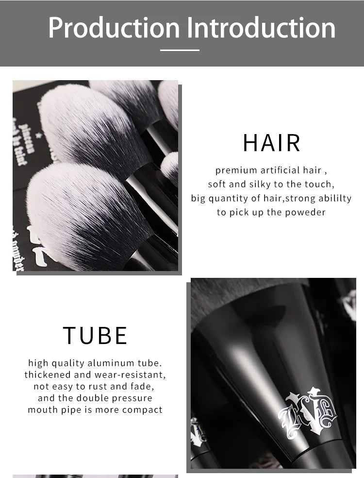 Kat Von D Makeup Brush Set & Kit Foundation Blush Highlight Concealer Powder Sculpting Eyeshadow Brush KVD Brand Makeup Brush - AMULET RING STORE