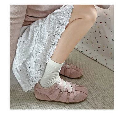 Leisure Sports Flat Shoes Women 2025 New Spring Retro All-matching Yellow Soft Soleplate Shoes - AMULET RING STORE