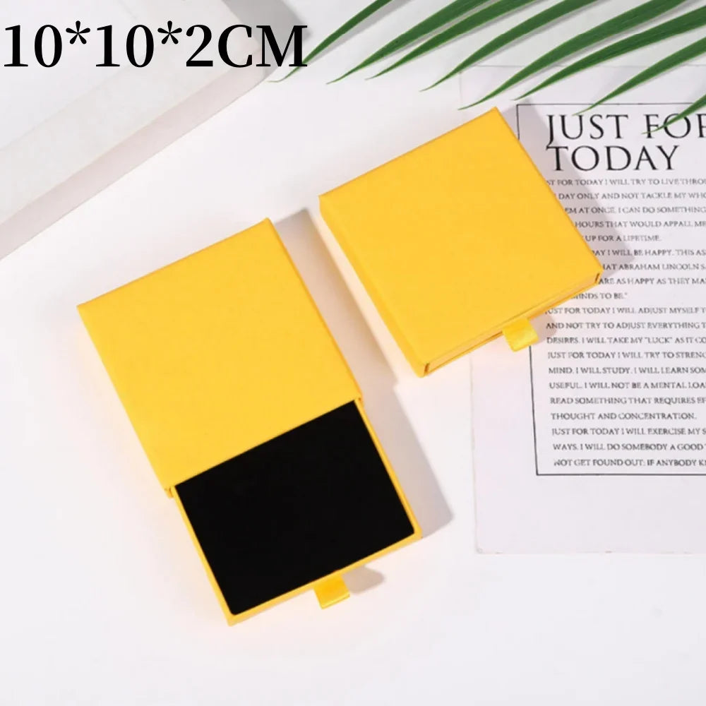 1Pc Thick Kraft Paper Drawer Jewelry Box With Sponge Greet Card for Necklace Bracelet Ring Gift Box Jewelry Packaging Box Joyero - AMULET RING STORE