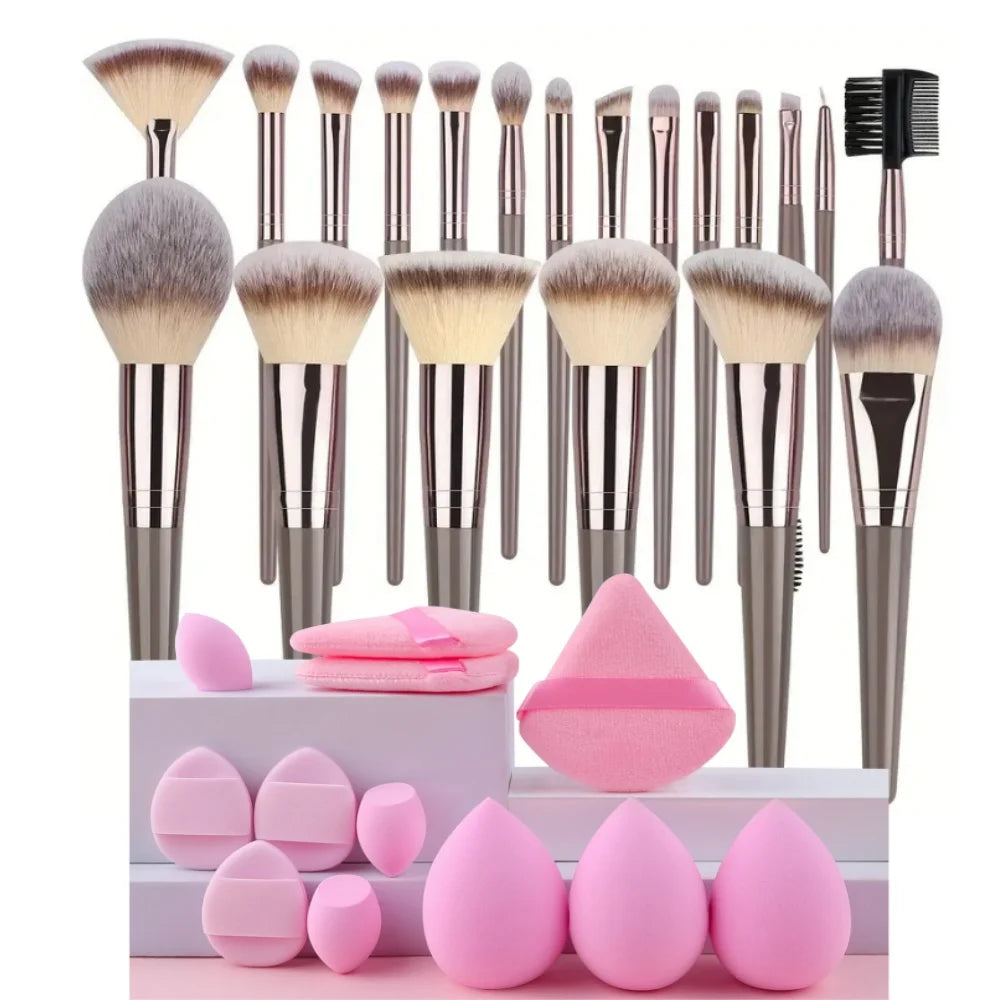 3-20PCS Makeup Brushes Set Eyeshadow Fluffy Foundation Concealer Blush Highlighter Storage Box Female Cosmetics Beauty Tools - AMULET RING STORE