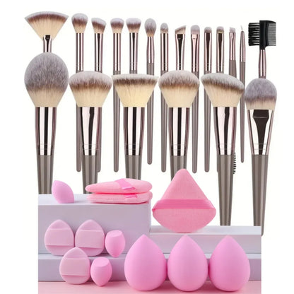 3-20PCS Makeup Brushes Set Eyeshadow Fluffy Foundation Concealer Blush Highlighter Storage Box Female Cosmetics Beauty Tools - AMULET RING STORE