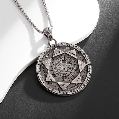 Retro Fashion Seven Angels Magic Circle Solomon's Seal Necklace Pendant