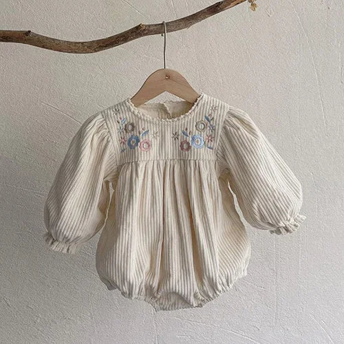 2024 New Autumn 0-3Yrs Kids Princess Dress Baby Bodysuits Long Sleeved Cotton Print Infant Baby Girls Party Dress Sister Clothes