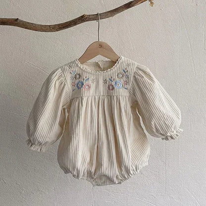 2024 New Autumn 0-3Yrs Kids Princess Dress Baby Bodysuits Long Sleeved Cotton Print Infant Baby Girls Party Dress Sister Clothes