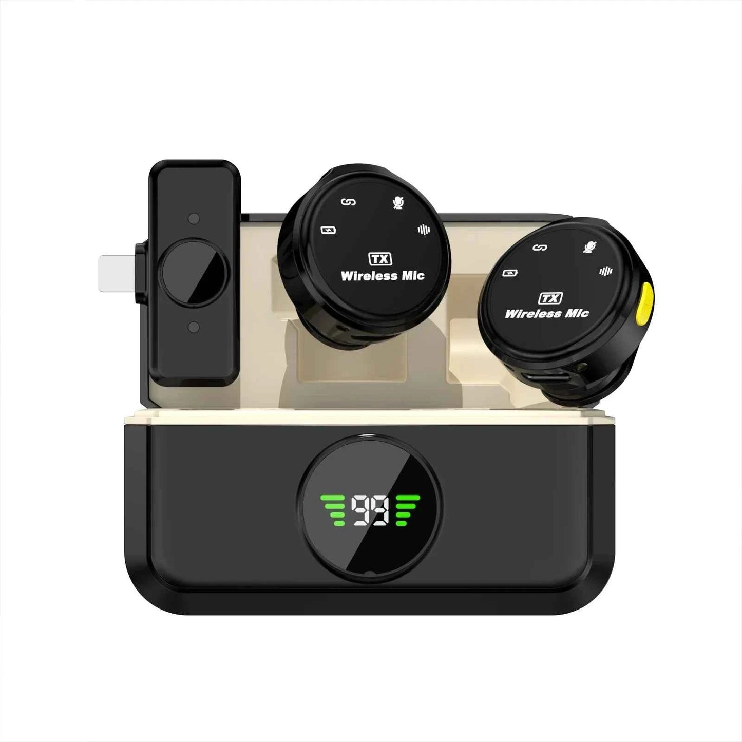 Basix Wireless Lavalier Lapel Microphone for iPhone iPad Android Outdoor live streaming Recording Interview with Magnetic Clip