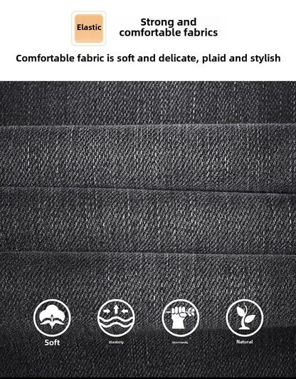 H Home Autumn/Winter Thickened European Style High-End Jeans Men's Trendy Brand Slims Smooths Your Silhouette Small Footed Trend