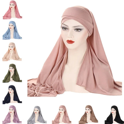 Milk Silk Muslim Cap Plain Islamic Scarf Head Wraps Headband Underscarf Turban Hats Malaysia Baotou Caps Instant Amira Hijabs - AMULET RING STORE