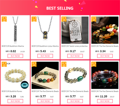 BOEYCJR The five Elements Beads Mantra Bangles & Bracelets Jewelry Lucky Runes Energy Couple Bracelet for Women or Men