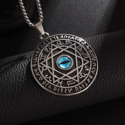 Judaism Stainless Steel Star of David Devil Eye Angel Seal Pendant