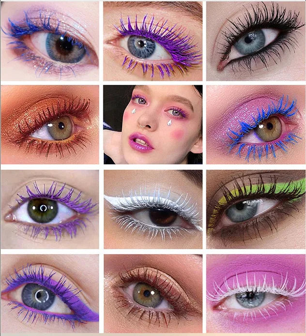 14 Colors Waterproof Mascara 5D Silk Fiber Mascara Lash Color 3D Mascara Eyelash Extension Thick Lengthening Eye Lashes Cosmetic - AMULET RING STORE
