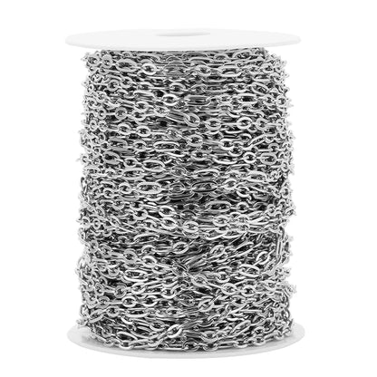 1M Heavy Chunky Hip Hop Chain Stainless Steel Frosted Oval Link Chains for DIY Men Jewelry Making Punk Necklace Bracelet Chain - AMULET RING STORE