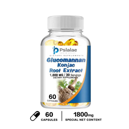 Glucomannan Capsules - Promote Gastrointestinal Health, Supports Healthy Weight Management, Fat Burner, Appetite Suppression