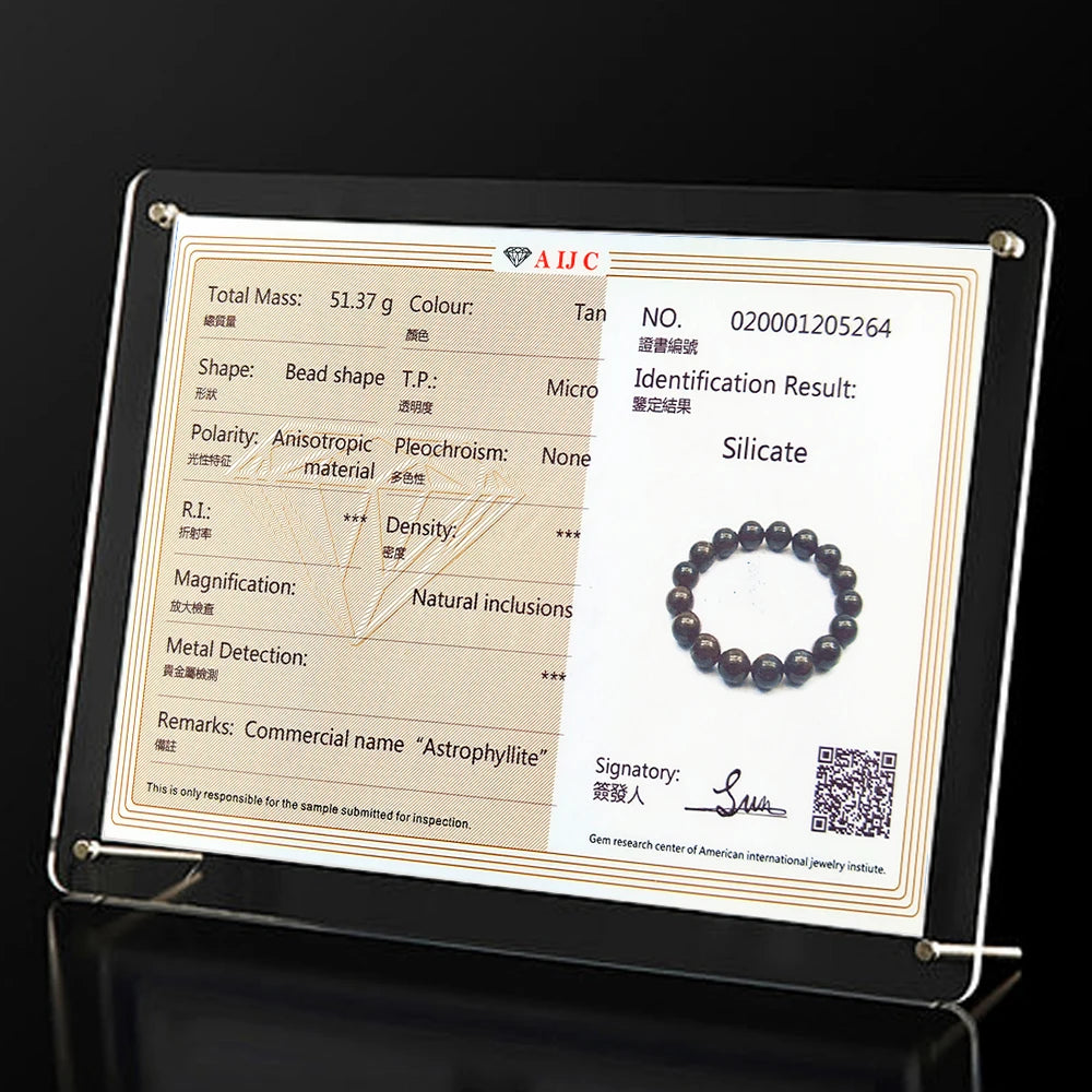 A++ Natural Astrophyllite Stretch Bracelet Crystal Beads for Jewelry Making DIY Accessories 8 10 12mm - AMULET RING STORE