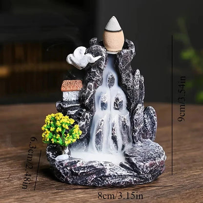 Waterfall Incense Burner Backflow Aromatherapy Home Decor Ornament with Incense Cones - Home Decorative Accessories - AMULET RING STORE