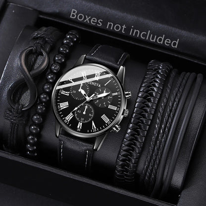 New Hip Hop Mens Fashion Watches Luxury Male Clock Wristwatch Sport MensWrist Watch Bracelet Set Relogio Masculino - AMULET RING STORE