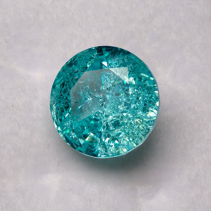 Lab Grown Paraiba Round Cracked Ice Cut Tourmaline Gemstone For DIY Jewelry Making Material Selectable AGL Certificate