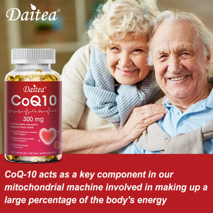 CoQ10 Supplement, Antioxidant, Supports Vascular and Heart Health & Energy Production, Super 3X Absorption, 120 Capsules - AMULET RING STORE