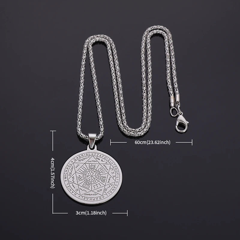 Exquisite Stainless Steel 7 Archangel Seal Necklace