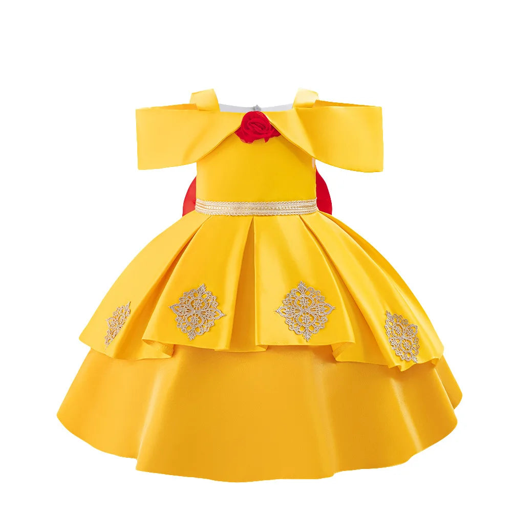 Princess Dress For Toddler Little Girl Luxurious Bow Gown Kids Birthday Party Clothes Halloween Carnival Children Princess Dress