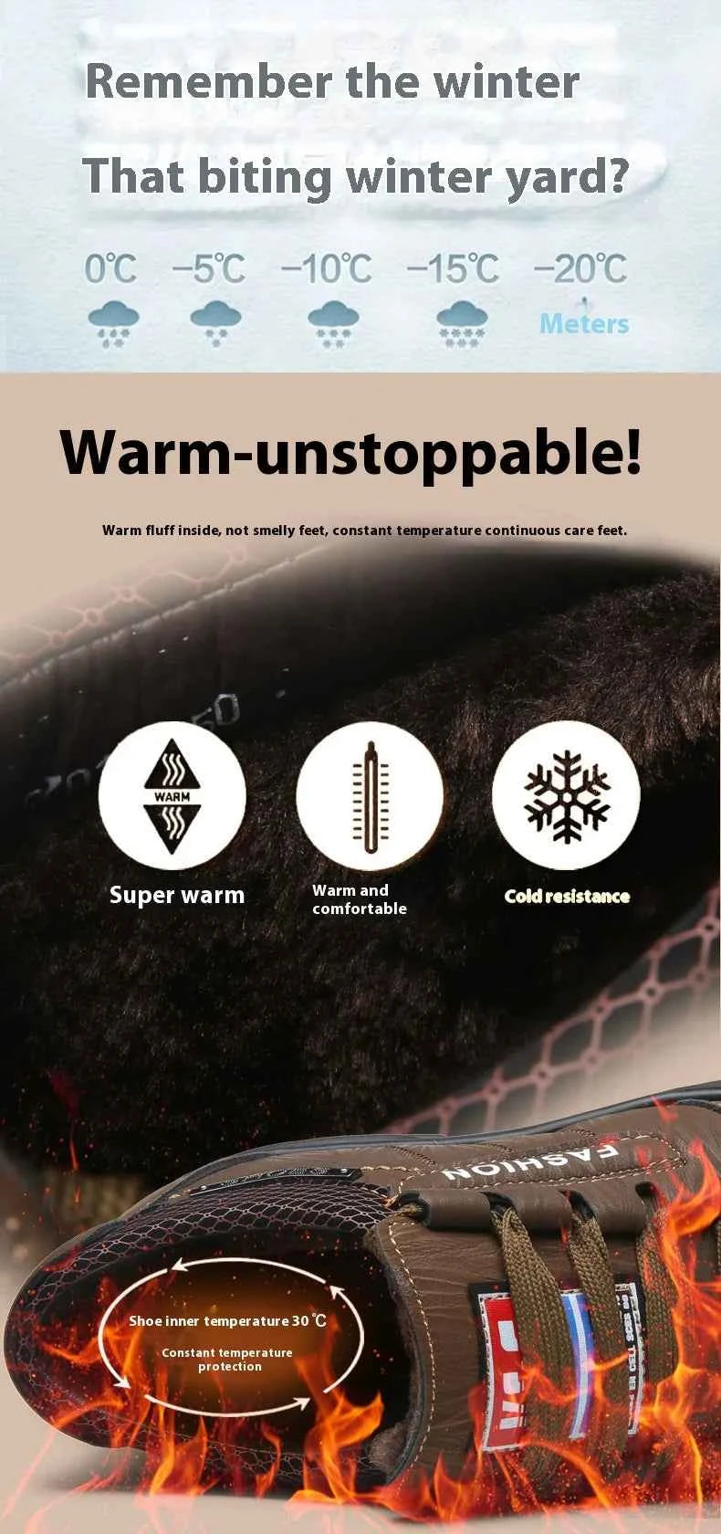 FUQIAO Hot Fur Men's Casual Shoes Warm Flats British Style Leather Footwear Comfort Non-slip Winter Boots Men Plus Size 46