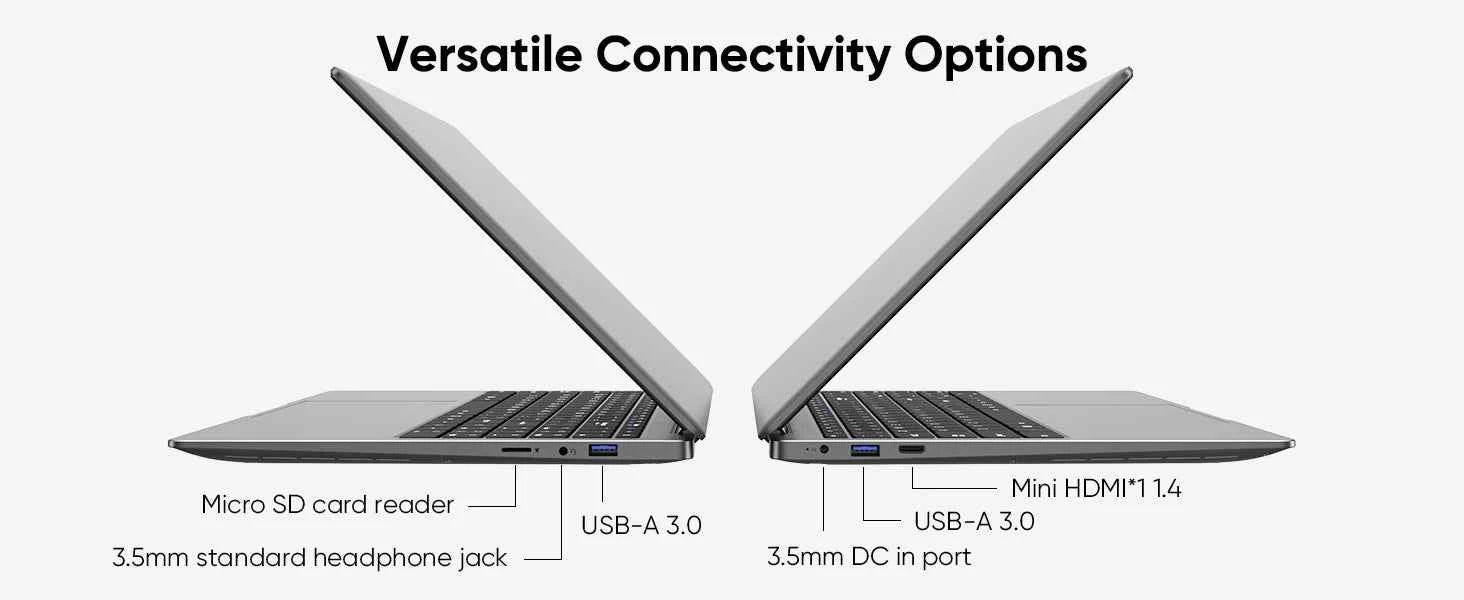15.6 "Thin & Portable Laptop Computer Intel Celeron N4000 8GB RAM 256GB SSD FHD 1920x1080 16:9 Display For Work And Study