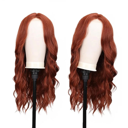 Auburn Wig for Women, 26 Inch Long Auburn Wavy Wigs for Women, Natural Looking Cooper Red Wig, Heat Resistant Synthetic Hair Wig - AMULET RING STORE