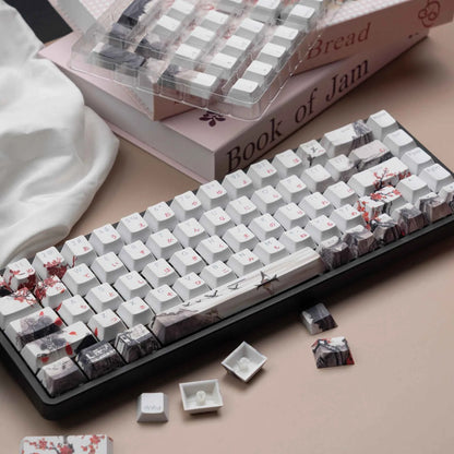 127 Keys Plum Blossom Top Backlit Cherry Profile Keycap PBT Keycap Dye-Sub Cherry MX Switches For Gamer Mechanical Keyboard