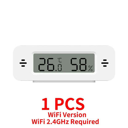 Tuya WiFi Mini Temperature Humidity For Smart Home Thermometer Hygrometer APP Remote Alarm Work with Google Home Yandex Alexa - AMULET RING STORE