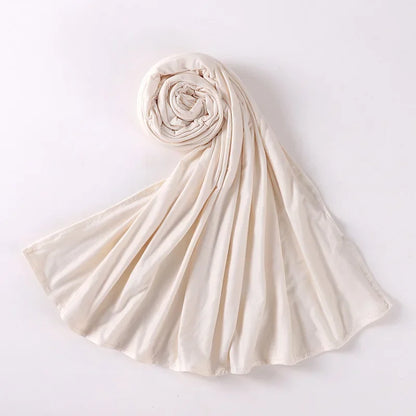 Newest Milk Silk Jersey Hijabs for Women Soft Warm Muslim Woman Turban Hoofddoek Headscarf Good Stitch Stretch Jesey HIjab Scarf - AMULET RING STORE