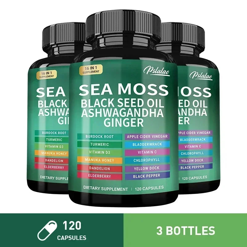 Sea Moss Supplement - Supports Thyroid Health, Anti-aging, Antioxidant, Improve Immunity, Detox, Beauty Health - AMULET RING STORE